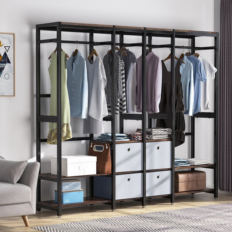 Free Standing Closet Organizer with Removable Drawers and Shelves