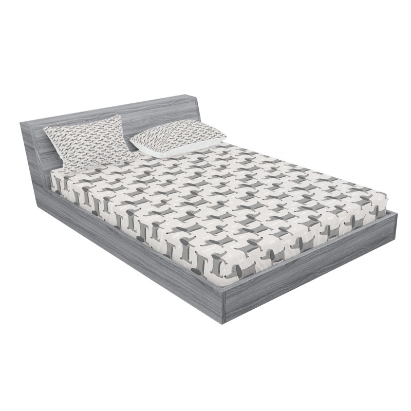 Scandinavian Microfiber Patterned Fitted Sheet, Queen Fitted Sheet with 2 Pillowcases
