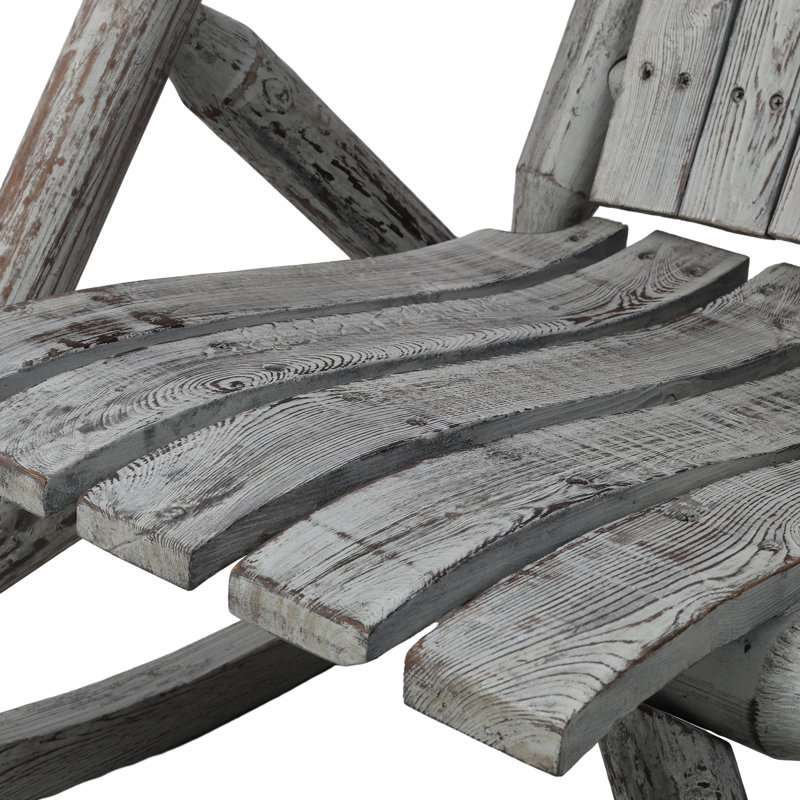 Chaise berçante grise en bois gris avec construction robuste, lattes de siège ergonomiques et impulsion à bascule lisse pour le jardin, le porche, la conception inspirée de la bûche de sapin à l'intérieur, soutien lombaire, rapide