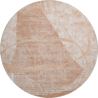Premium Machine Washable Prisco Salmon Rug