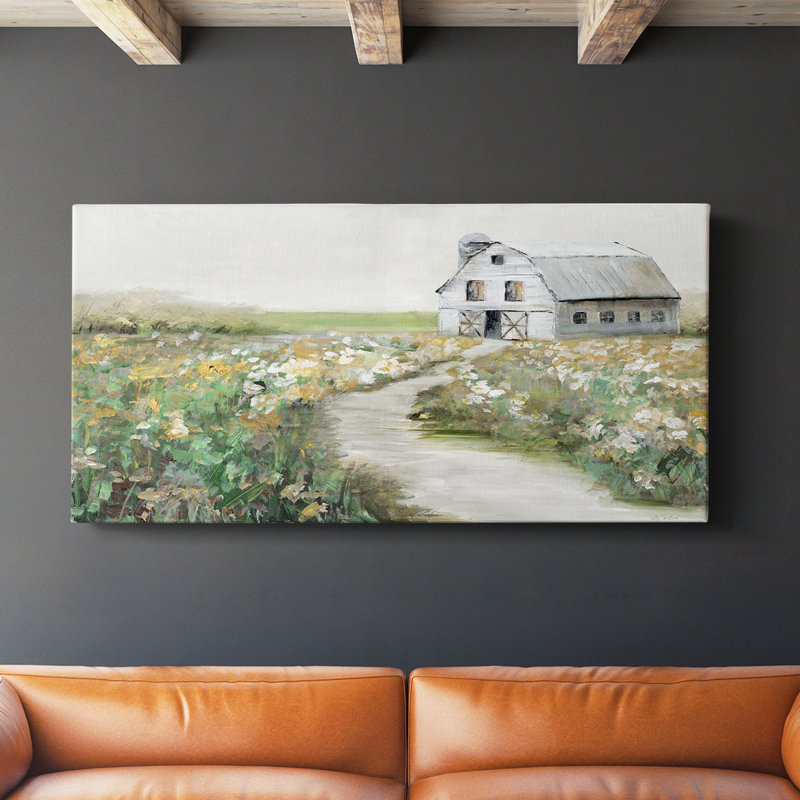 «Quiet Meadow Farm» - Toile tendue avec châssis - Prêt à accrocher, H 24 po x l 48 po