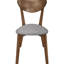 Mid-century Modern Dining Chairs - Natural Walnut & Grey Upholstered Chair Back (2 Chairs) Upholstery, Style