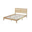 Grand lit avec tête de lit, structure solide, pieds de soutien, espace sous le lit, sommeil confortable en bois naturel, rangement, style