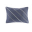 Édredon simple à rayures et drap avec oreiller - Draps de lit bleu et gris