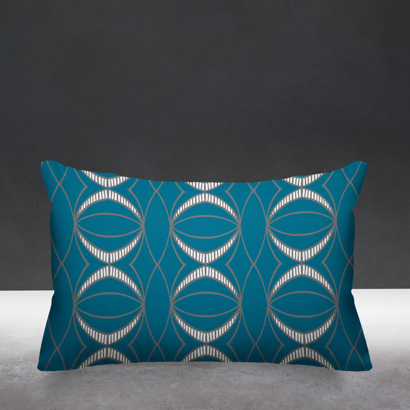 Coussin décoratif intérieur / extérieur Samira, Turquoise