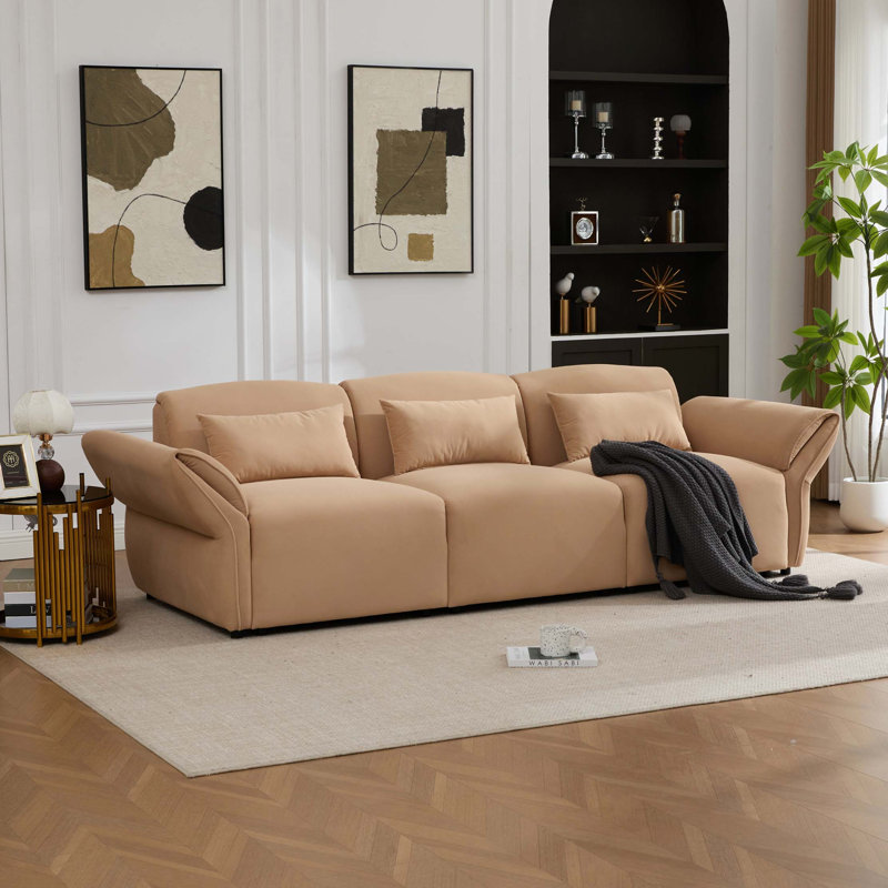 Canapé Cloud vintage à assise profonde avec velours doux et coussins lombaires