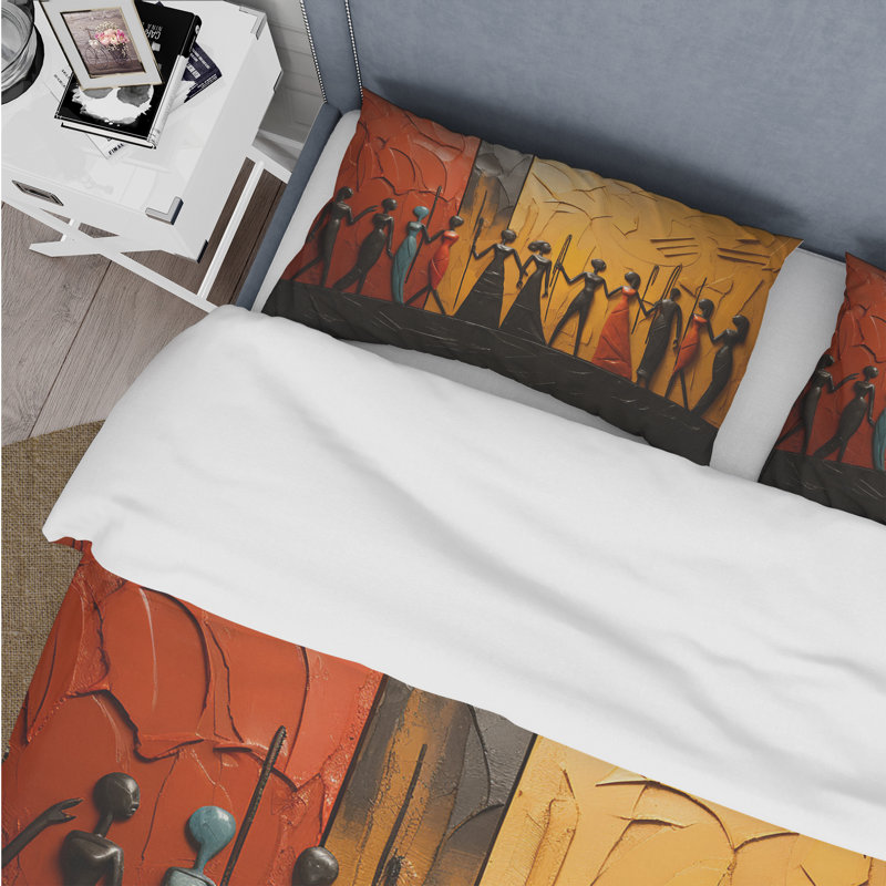 Ensemble de housse de couette African Tribal Rhythms VIII - African Tribal, Housse de couette pour grand lit et 2 taies décor