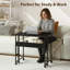 Petit bureau pliant avec tablette de rangement et roulettes pour petits espaces-358689611-358689604