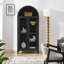  Vitrine arquée avec portes en verre, armoire de rangement moderne en bois avec tablettes réglables pour le vestibule, noir-553539623