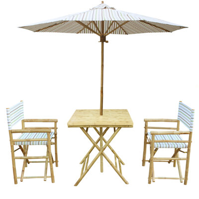 Ensemble bistro 3 pièces avec parasol Sinta
