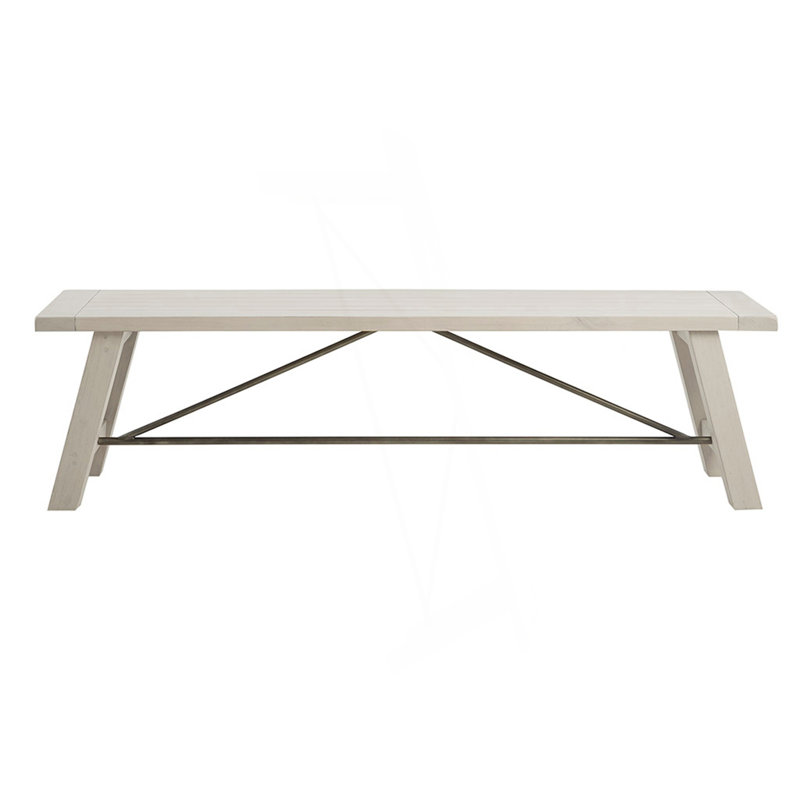 Banc de salle à manger d'inspiration champêtre, Blanc récupéré