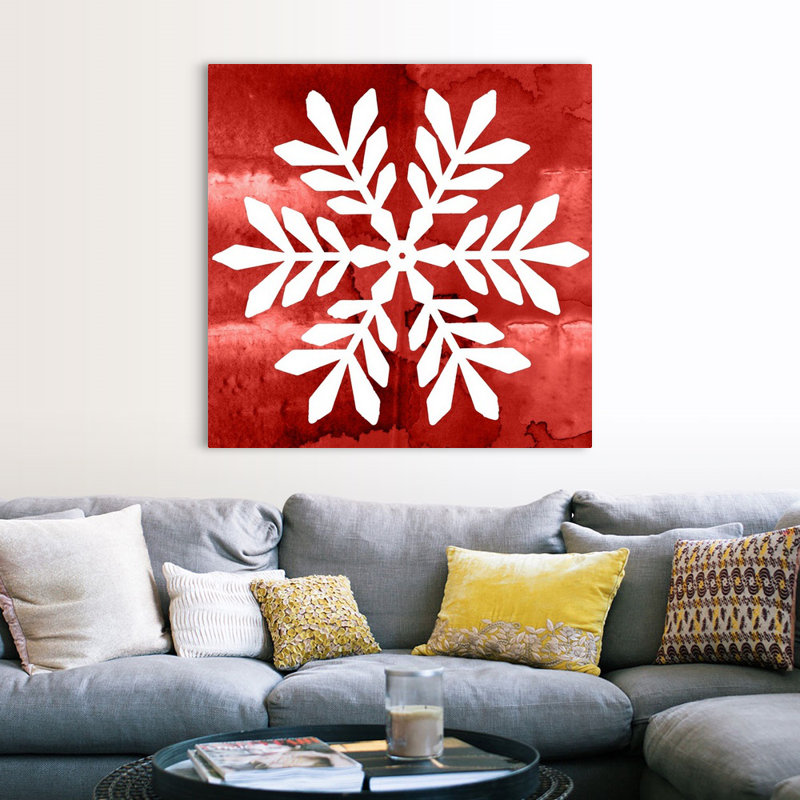 Nordic Snowflake II - reproduction d'art sur toile, H 48 po x l 48 po x P 1,25 po, Toile tendue