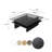 Modern Coffee Table, Black & Fume Color, 35.4 x 13.8 x 35.4 inches | 100% Tempered Glass Top, 100% Melamine Coated Particle Board Frame, PVC Edgebanding | Stylish Addition for Living Room & Contemporary Spaces-1217711237-1217711236-1235194711
