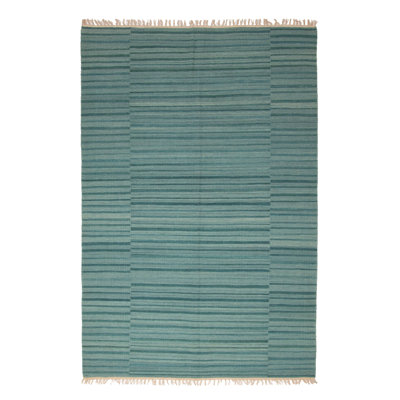 Kilim bleu sarcelle Oakpark 5 pi 2 po x 7 pi 10 po