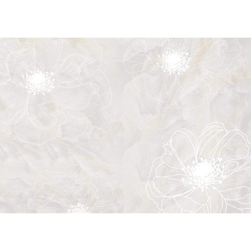 Adhésif mural floral pelez et collez - Délicatesse du moment, L 82 po x l 115 po