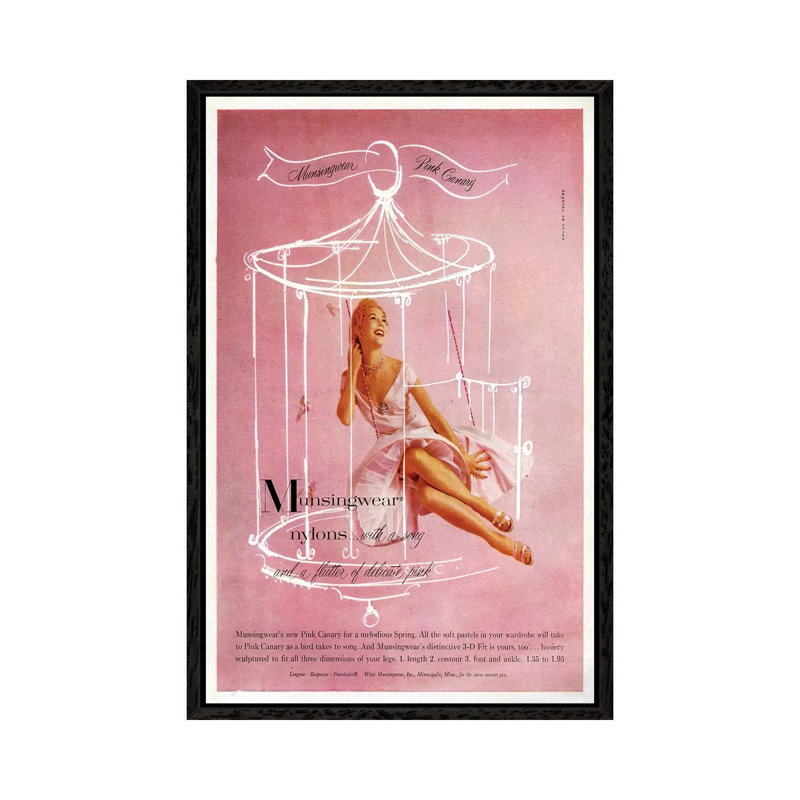 1950s Munsingwear Magazine Advert by The Advertising Archives - Gallery-Wrapped Canvas Giclée on Canvas, Black Framed