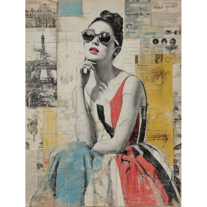 Art mural sur toile Parisienne, L 12 po x H 16 po x P 1 po
