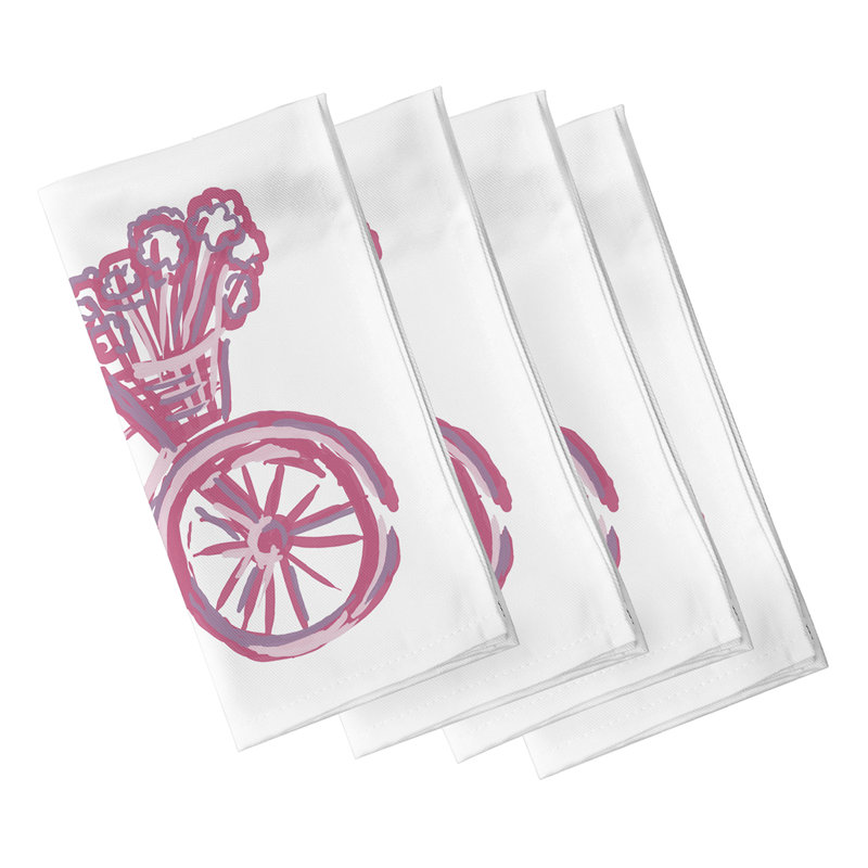 Serviette La Bicicleta, L 18 po x L 18 po, Joues roses