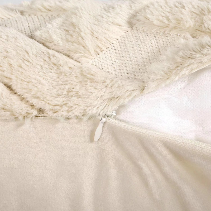 Collantes 18'' Throw Pillow Cover, Beige