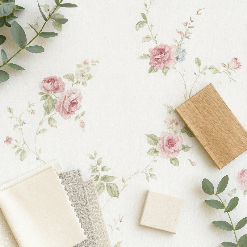 Rouleau de papier peint L 32,7 pi x l 20,5 po Stockard, Rose clair