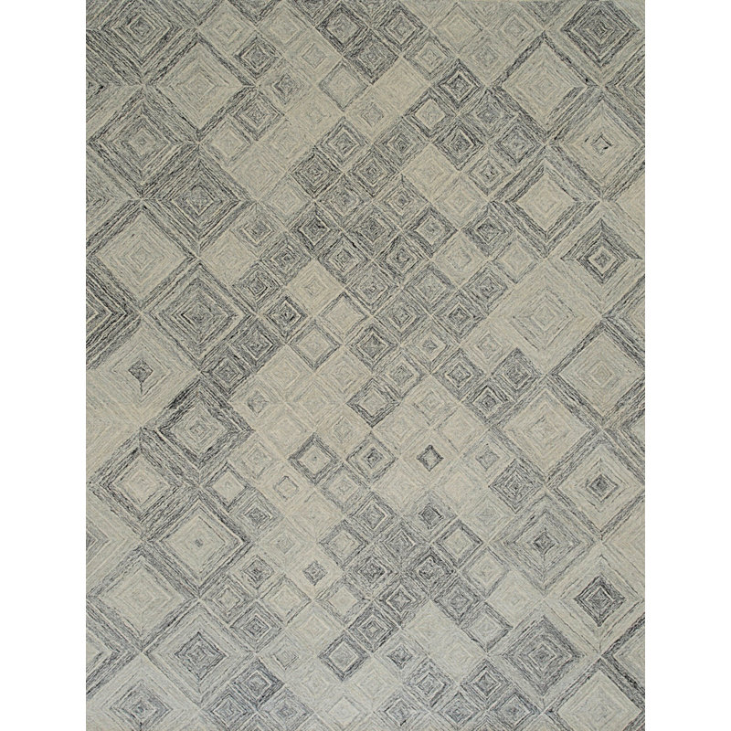 Tapis moderne en laine touffeté à la main, gris, élégant et durable pour ajouter une élégance contemporaine à votre salon, chambre à coucher, bureau ou maison