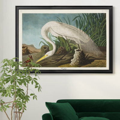 Héron blanc - reproduction de cadre photo sur toile