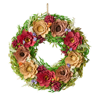17" Spring Blooms Floral Wreath