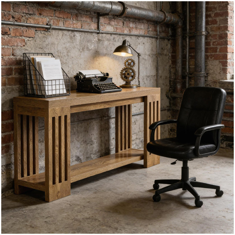 Table de canapé, console, table d'appoint, Marron clair
