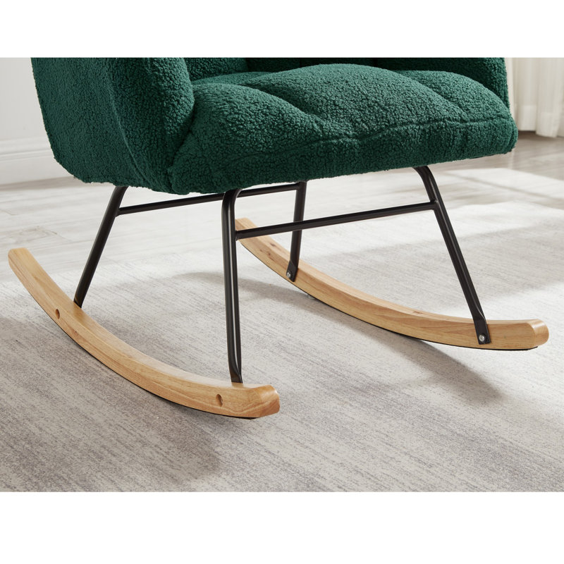 Chaise berçante rembourrée Teddy, Vert