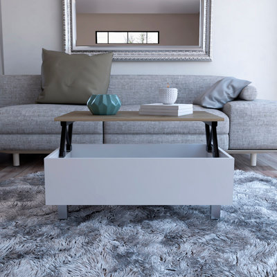 Table basse rectangulaire à plateau relevable