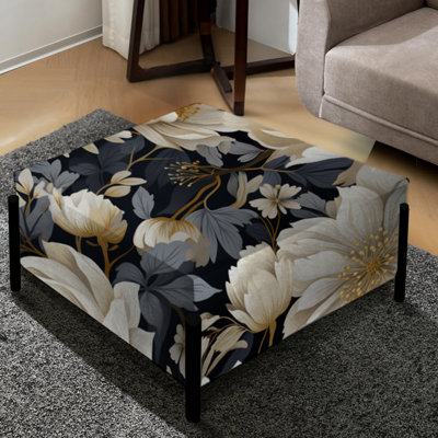 Magnificent Magnolia Blooms - Floral Large Square Ottoman