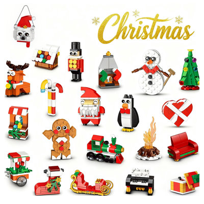 24-day Christmas Advent Calendar Building Set – 24 Buildable & Hangable Festive Ornaments For Kids