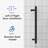 44-48" W x 76" H Sliding Frameless Shower Door with 1/4" (6mm) Clear Tempered Glass in Matte Black Finish, Soft-Close, Easy-Clean Coating, Explosion-Proof Film, Stainless Steel Accessories