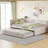 Full Size Upholstered L-Shaped Daybed with Twin Trundle and USB Ports, Perfect for Modern Comfort and Versatility-114571238