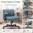 26" Wide Teddy Velvet Criss Cross Office Chair with Wheels, Cross-Legged Desk Chair with Flip-Up Height Adjustable Arms, Lumbar Support, Swivel Vanity Chair for Home Office, Bedroom, Study, 350 lbs-1909675317
