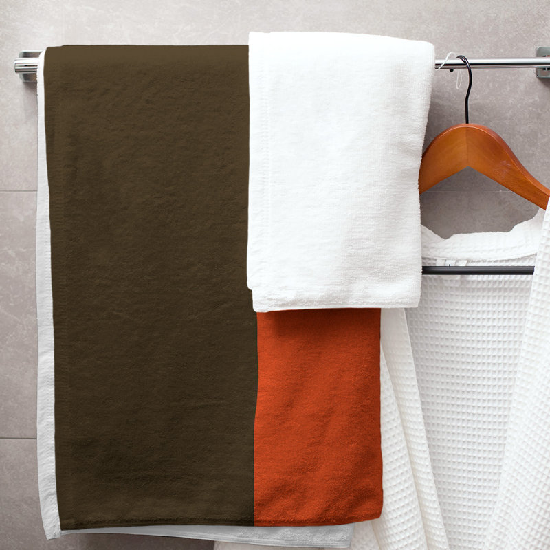 Bath Towel, Light Brown/Light Orange/White