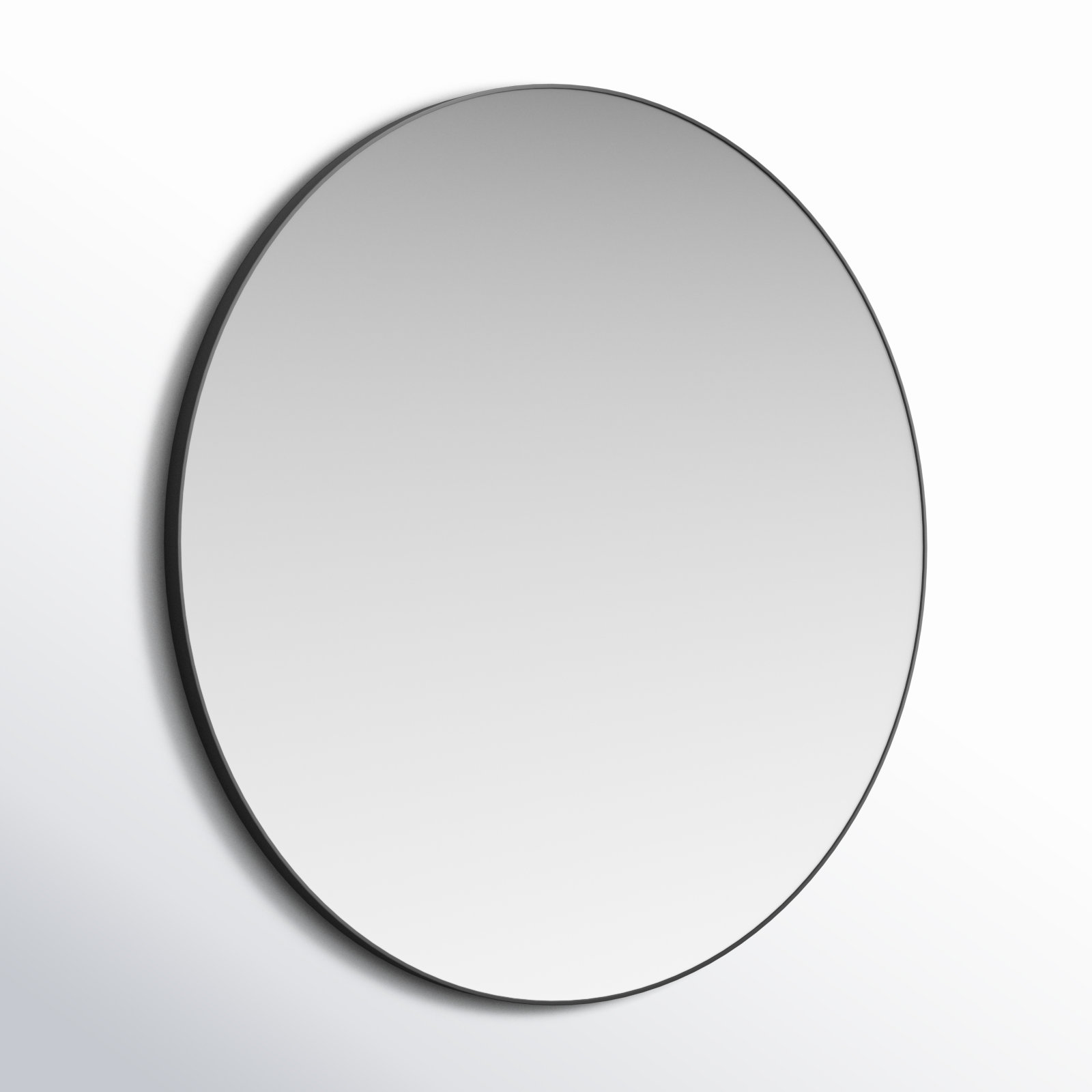 Eaton Round Mirror, Matte Black, 34" x 34"