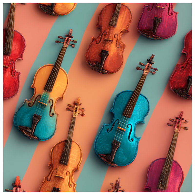 Violins Throw Pillow, Music Double Sided Pillows, 16 x 16 inches