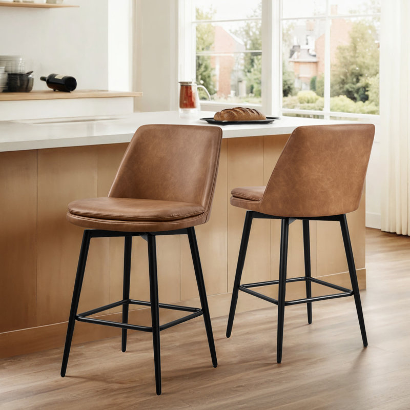 Tabouret Betzalel, Brun, Tabouret de comptoir (siège d'une hauteur de 27 p