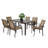 7 Pieces Patio Dining Set,  Outdoor Furniture Table And 6 PVC-coated polyester Chairs, Outdoor Furniture With Rectangular Table And 6 Stackable Chairs Family Conversation Set For Garden Backyard Deck