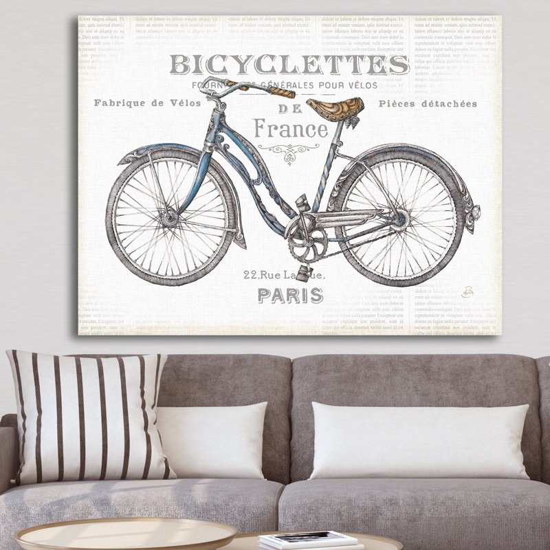 Bicyclettes de Paris, impression sur toile tendue, H 16 po x l 32 po x p 1 po
