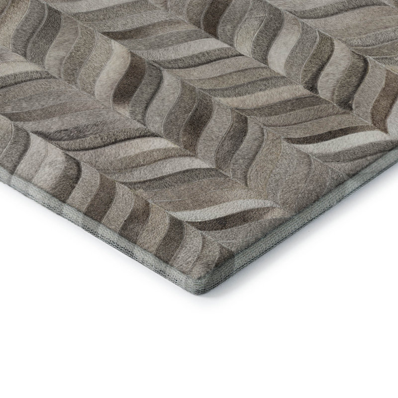 Tapis gris lavable à la machine Premium AMF106, Rectangle 1'8" x 2'6"