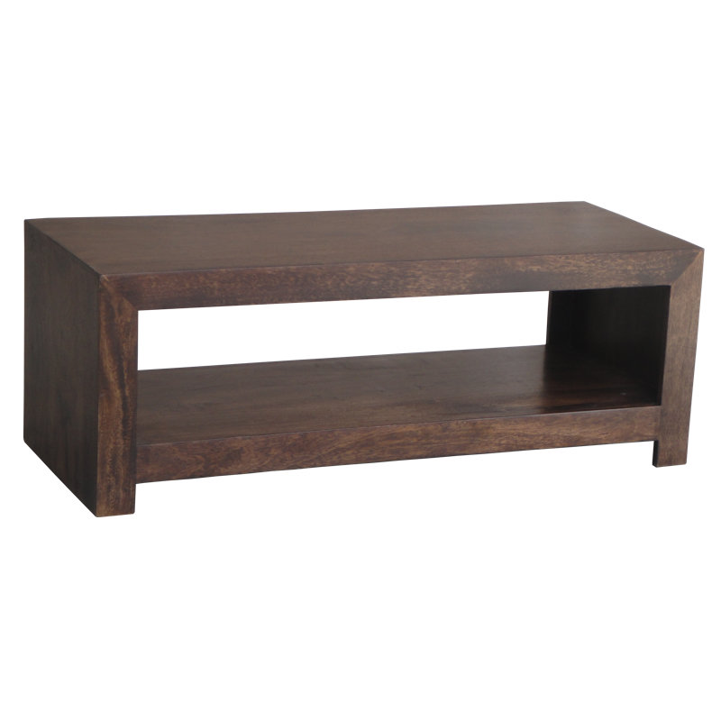 Quinton Unfinished Corner TV Stand for TVs up to 50", Dark Mango