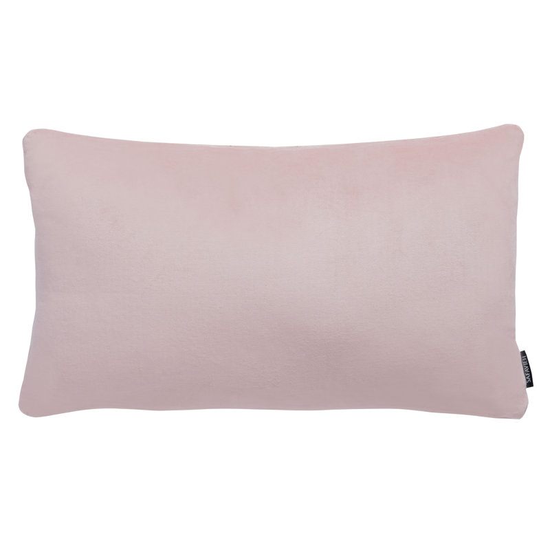 Blush Pink Geometric Embroidered Velvet Throw Pillow
