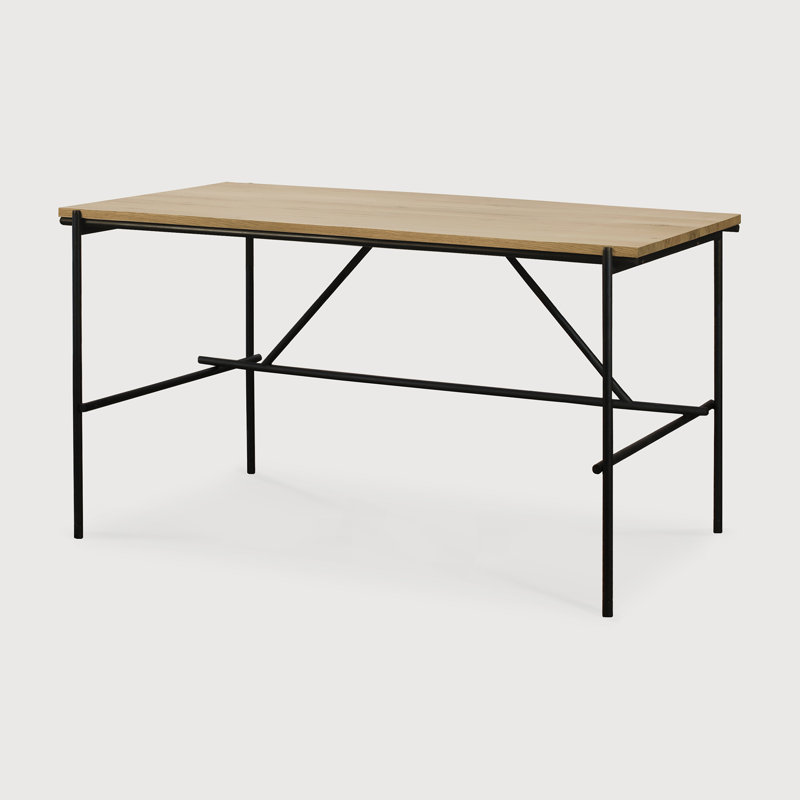 Oscar Solid Wood Writing Desk, 29.9" H x 55.1" W x 26.6"D, Oak