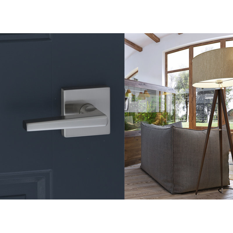 Residential Rectangle Passage (Hall & Closet) Door Lever, Satin Stainless