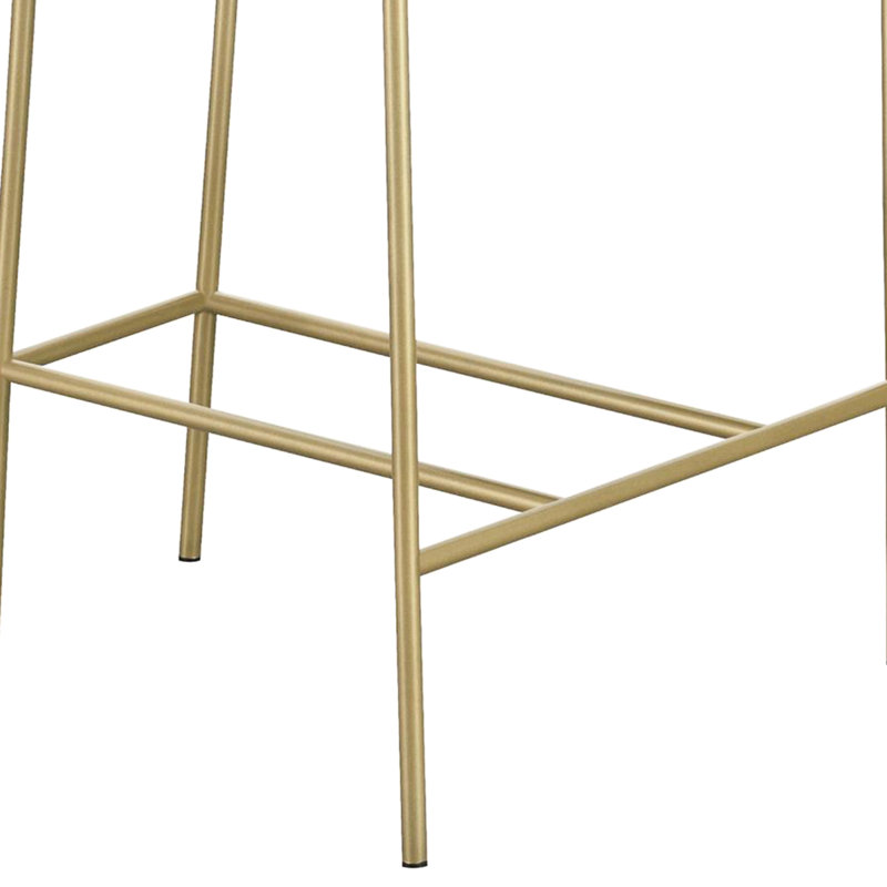 Tabouret de comptoir glamour en velours gris avec pieds dorés - cadre chic et luxueux de style Mid-Century moderne, l 19,84 po x P 19,5 po