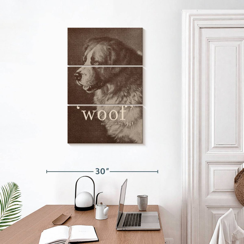 Tergel, citation célèbre, chien, H 32 po x l 20 po
