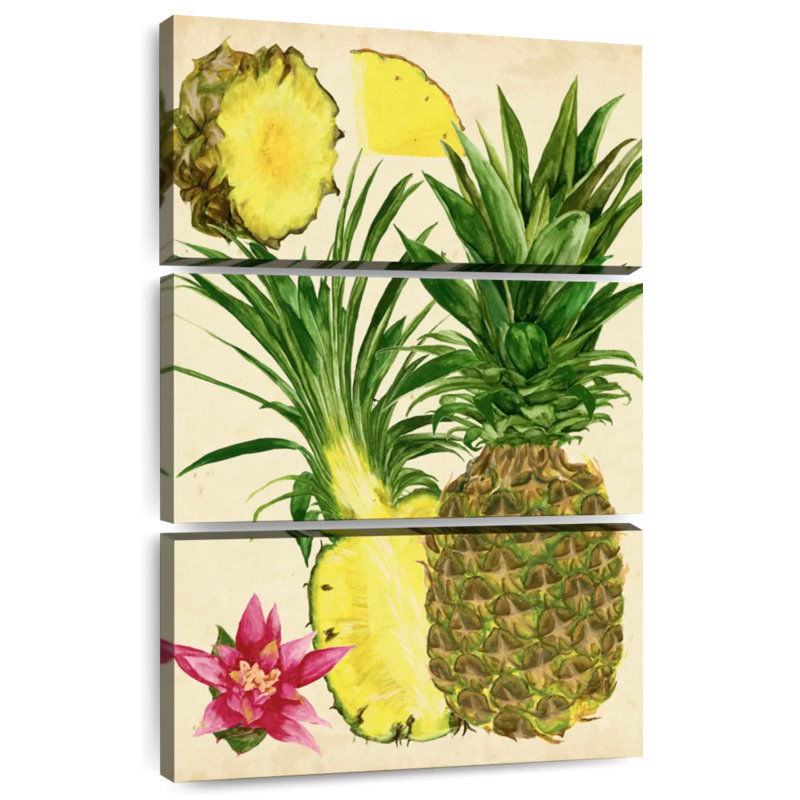 Étude d'ananas tropicaux Yarlin I, H 74 po x l 48 po