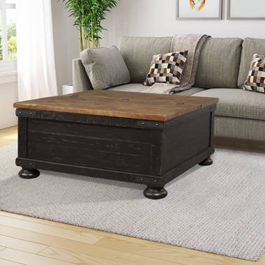 Damian Small Rectangular Coffee Table: Parquetry Top